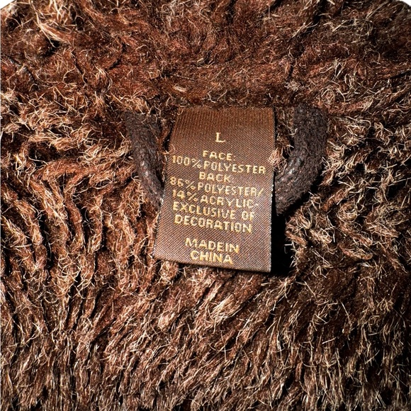 Tasso Elba Brown Lined Heavy Long Coat Jacket Size L - Picture 5 of 8